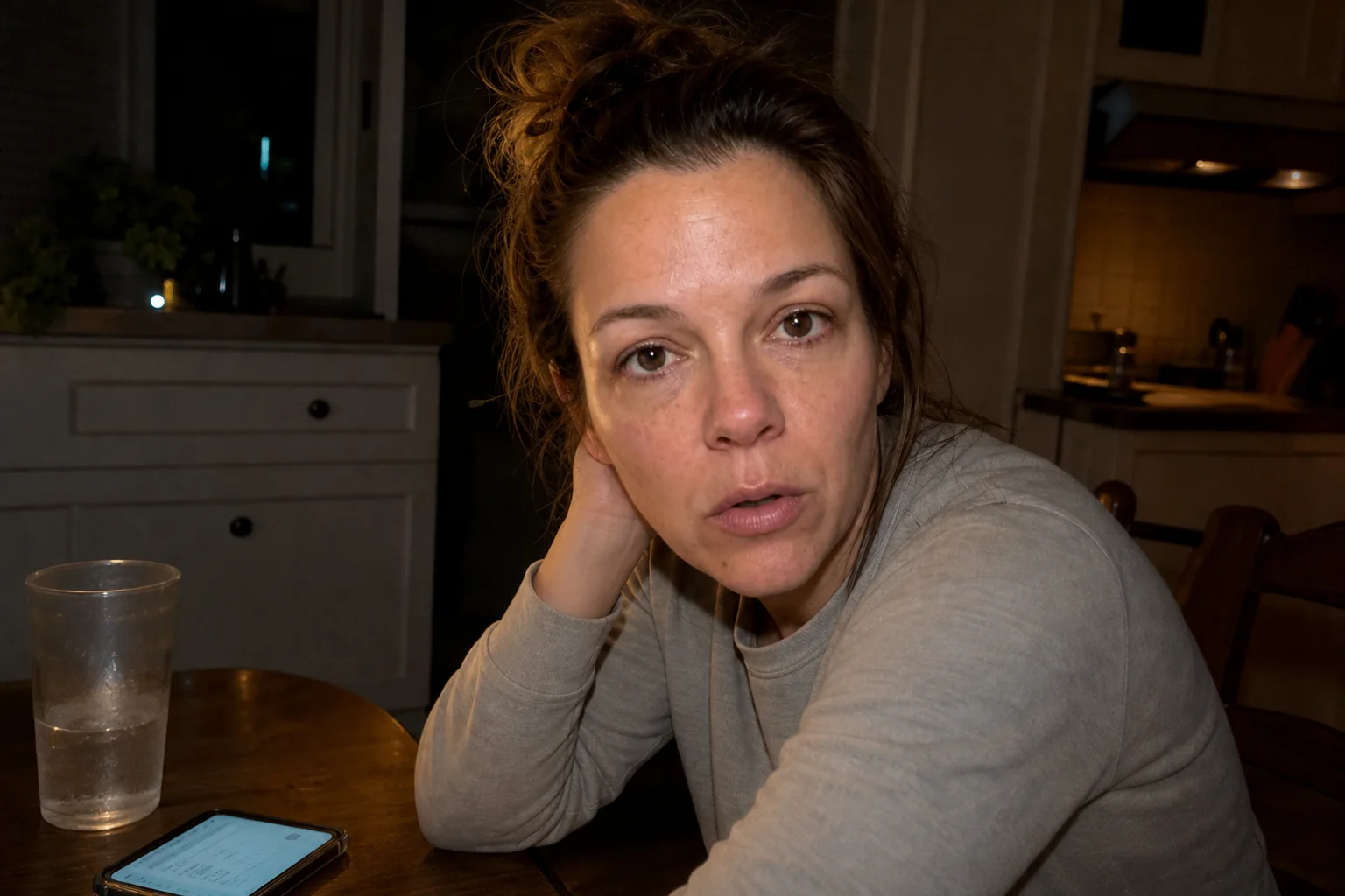 Megan Carter awake at 3 AM after a wine night