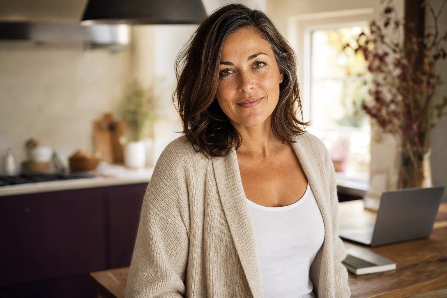 Megan Carter in a warm kitchen setting